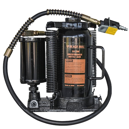 Black Bull Manual Air/Hydraulic Bottle Jack, 20 Ton AIRBJ20